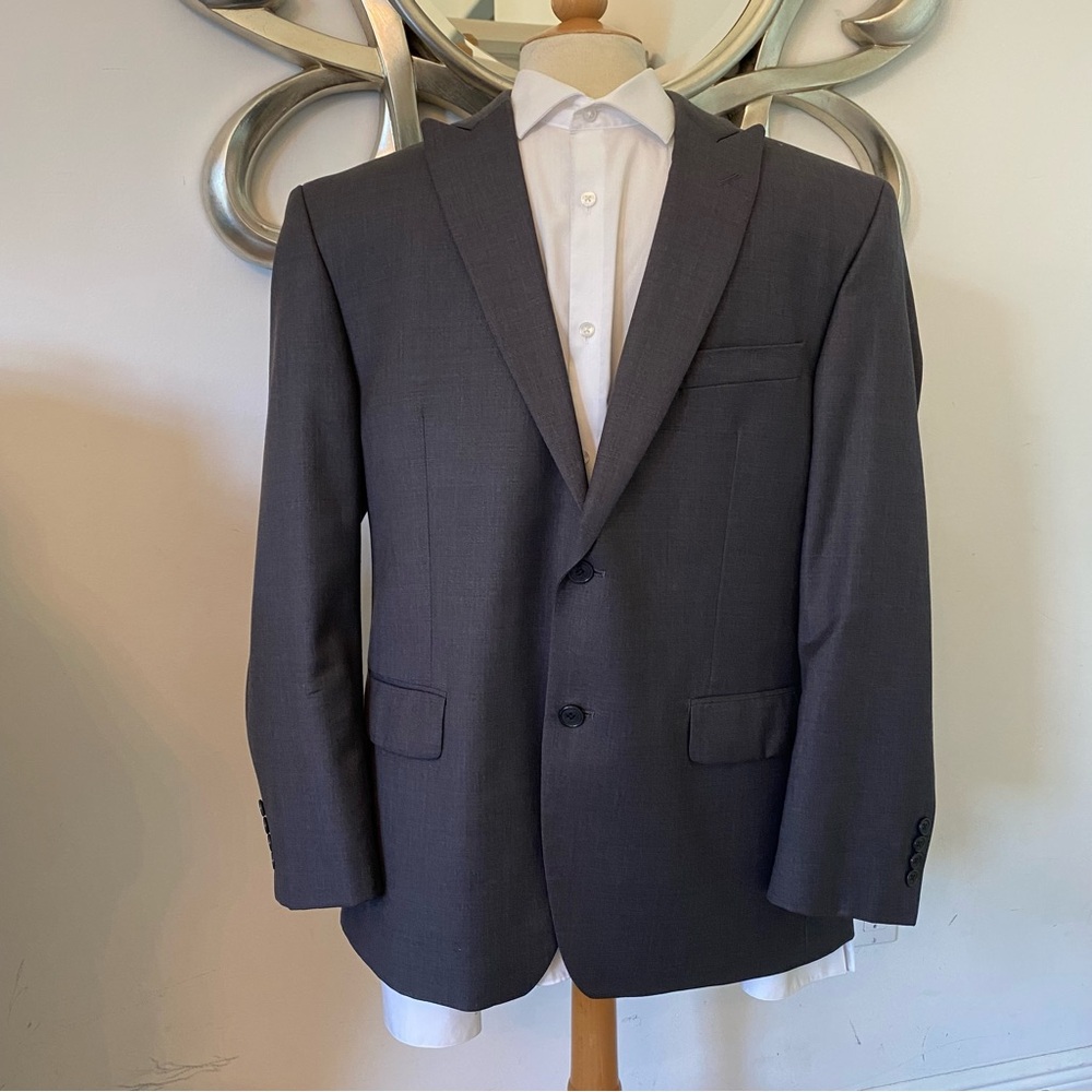 Calvin Klein Men’s Dark Gray Wool Suit Jacket | 42S